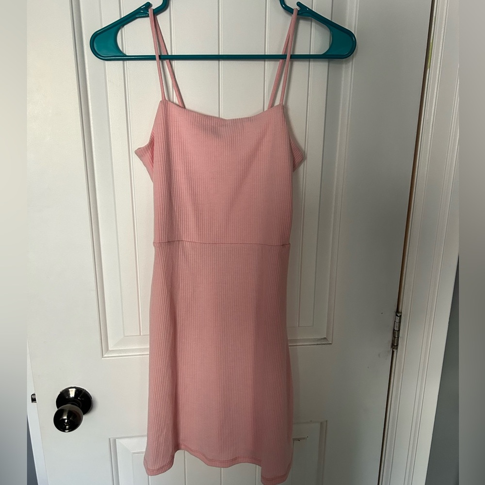 Light pink ribbed summer dress